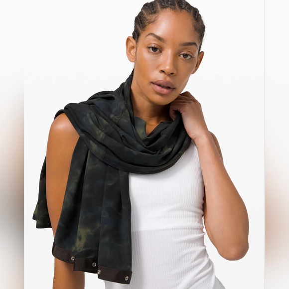 Lululemon Vinyasa Scarf *Diamond Dye Diamond Dye Graphite Grey Bronze Green - Picture 1 of 8
